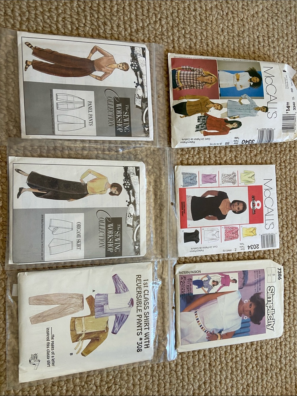 6 Sewing Pattern Lot Sewing Workshop McCalls Simplicity Vintage